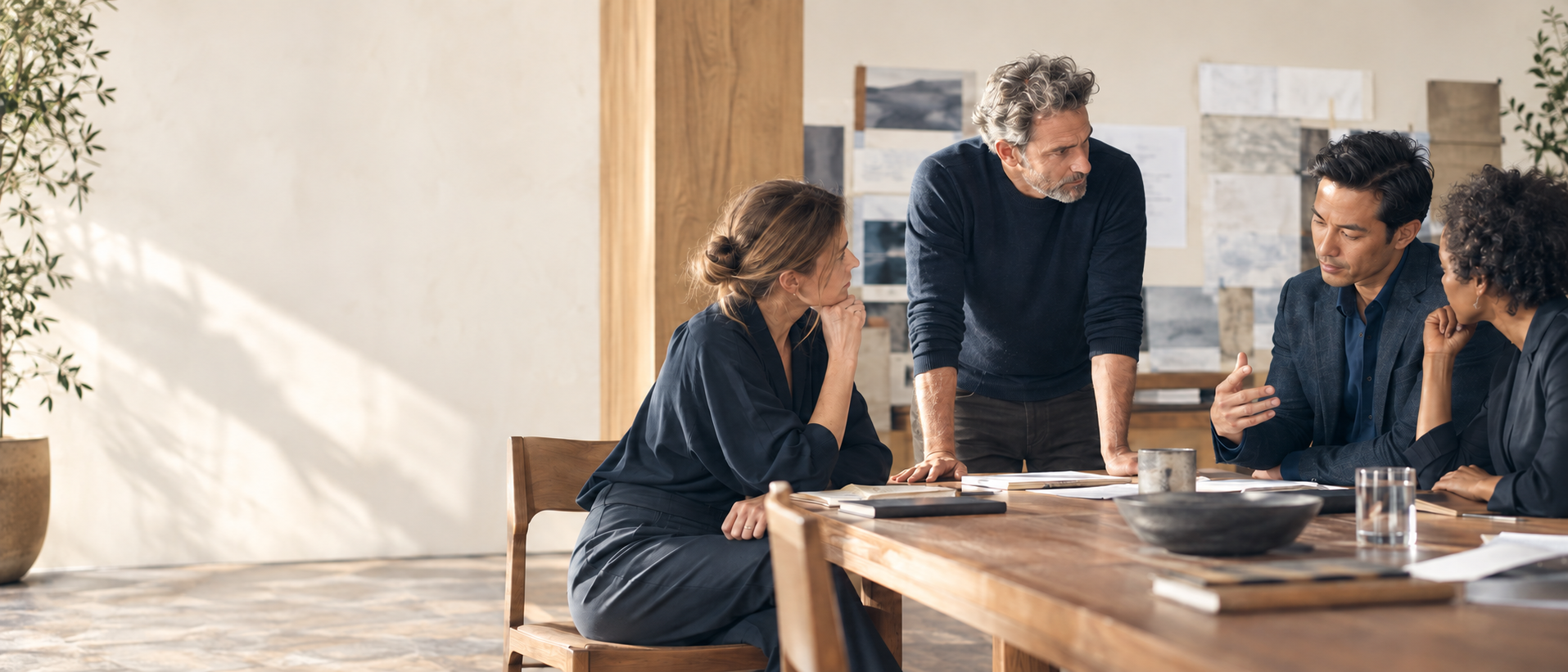 A leadership team working together through a complex organizational challenge